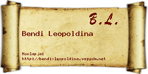 Bendi Leopoldina névjegykártya